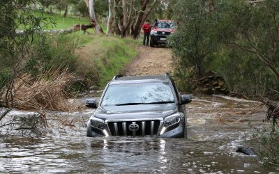 Driving through the Finniss River at Cole Crossing